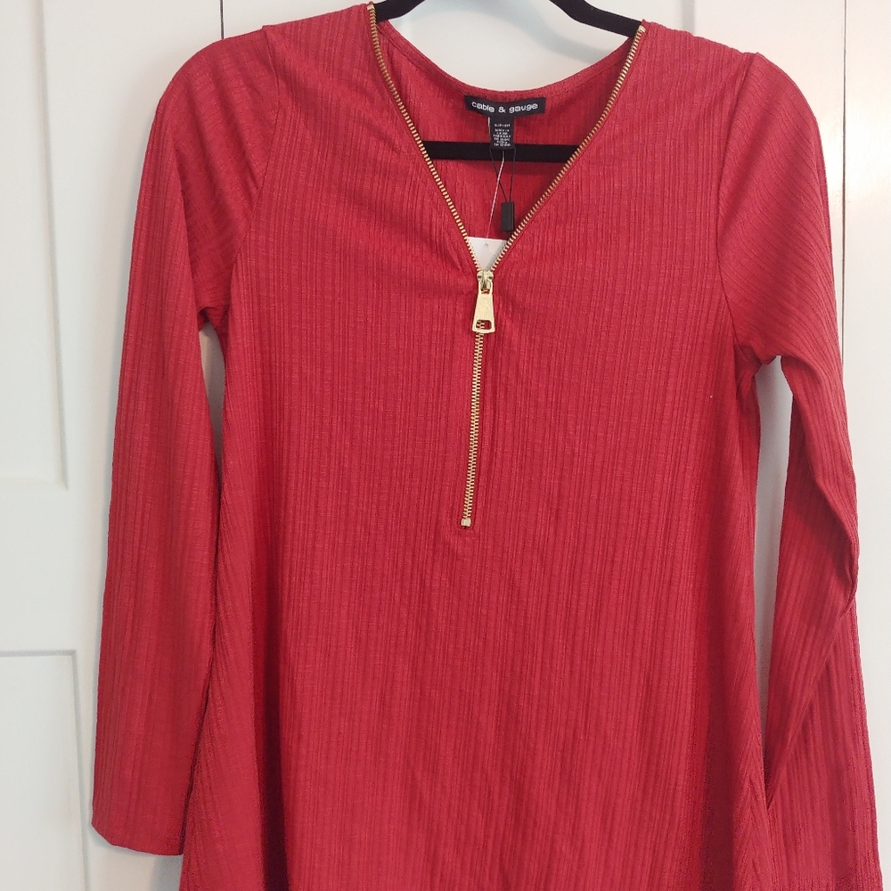 Cable & Gauge longsleeve quarter zip top